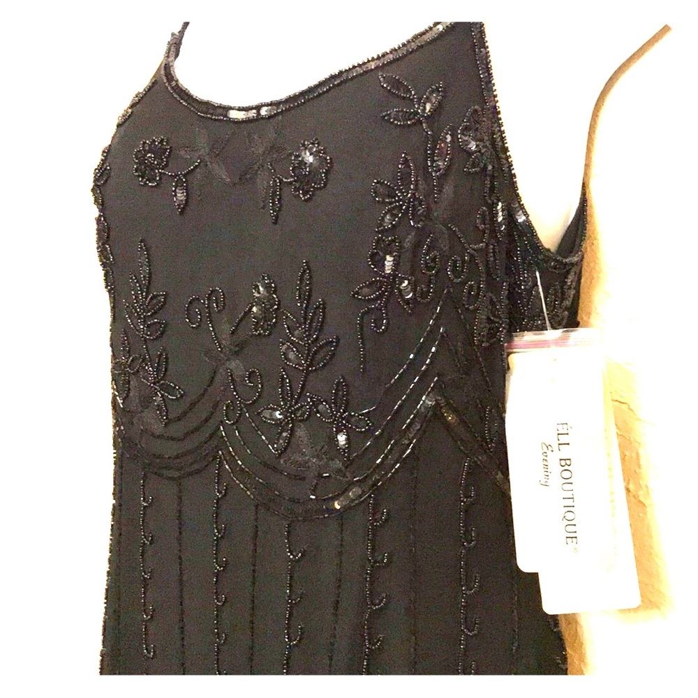 NWT Papell Boutique Silk Sequined Beaded Dress